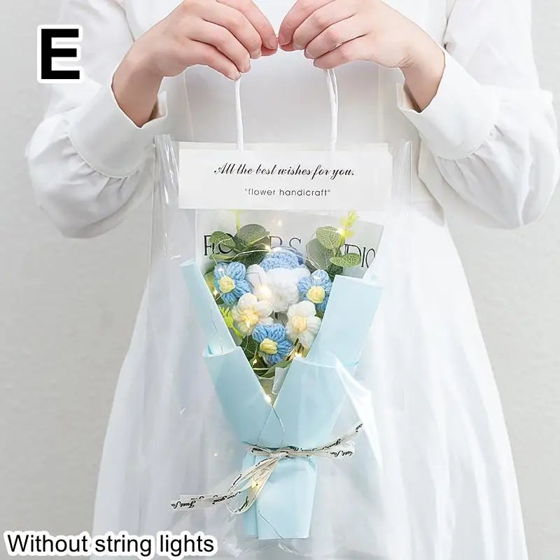 1Pcs Rose Sunflower Artificial Flowers Bouquet For Woman Girlfriend Gifts Valentine's Day Decoration Mother's Day Gifts Ornament Qme E