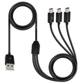 1M 1 USB Male 3 Mini 5pin Data Charger Cable 1Meter Fast Charging Y Qme one size