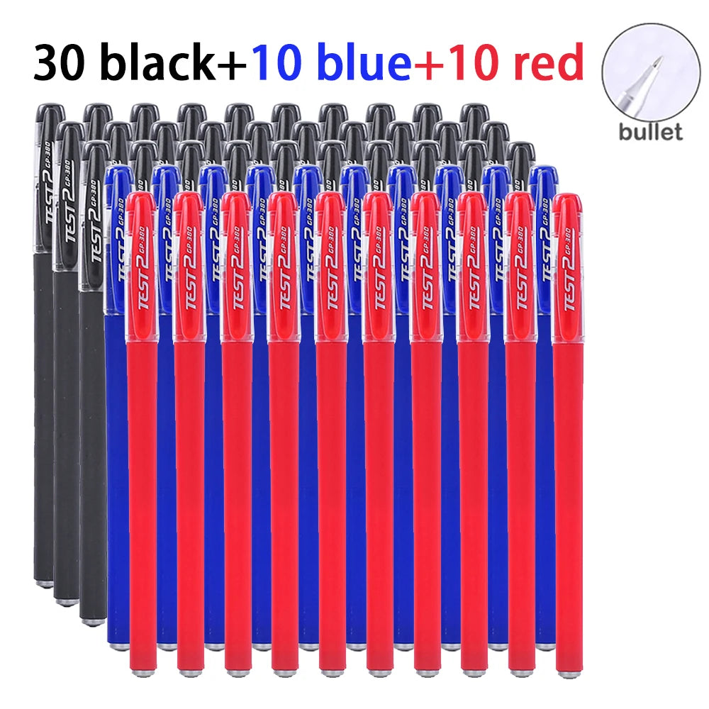 20-100Pcs Minimalist Gel Pen, 0.5mm Black/Blue/Red Ink Multi-purpose Gel Rollerball Pen For Office, School Student Qme 30black 10blue 10red
