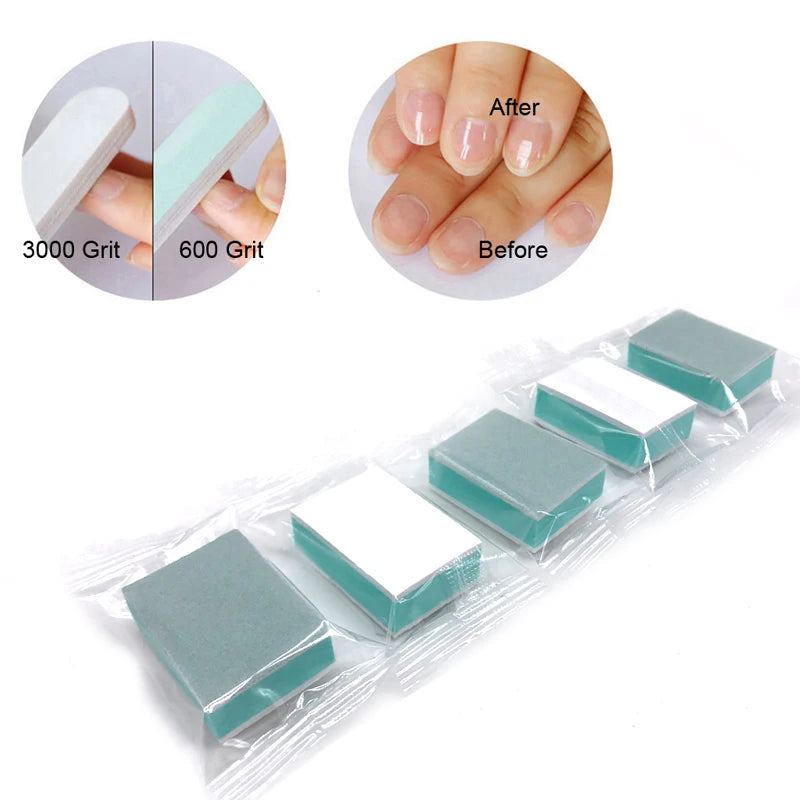 50 Pcs/bag Nail Buffer File Block Double Sided Nail Art Tool UV Gel Polisher Mini Polishing Care Salon Pedicure Manicure Qme