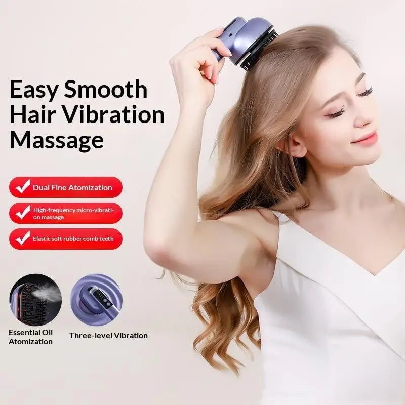 Portable Vibration Massage Comb Essential Oil Atomization Smooth Qme
