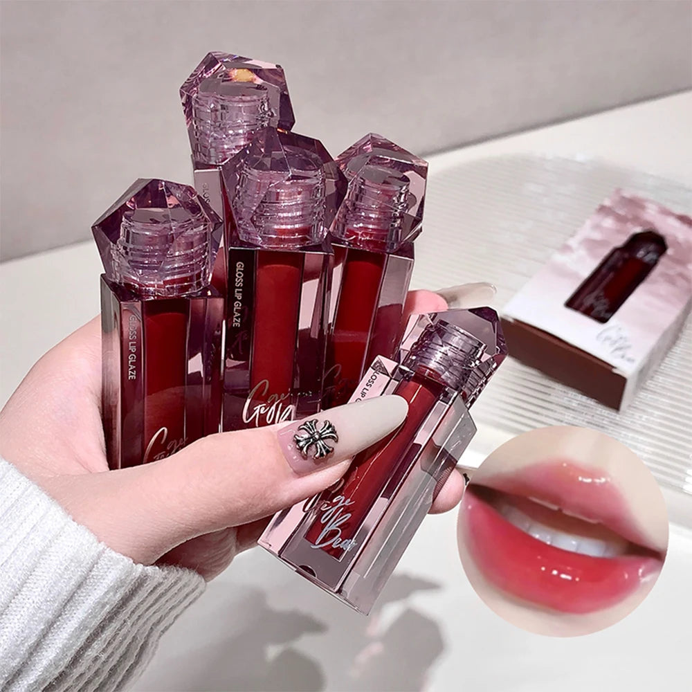 Gege Bear Mirror Lip Glaze Watery Shimmering Light Gloss Makeup 6 Qme