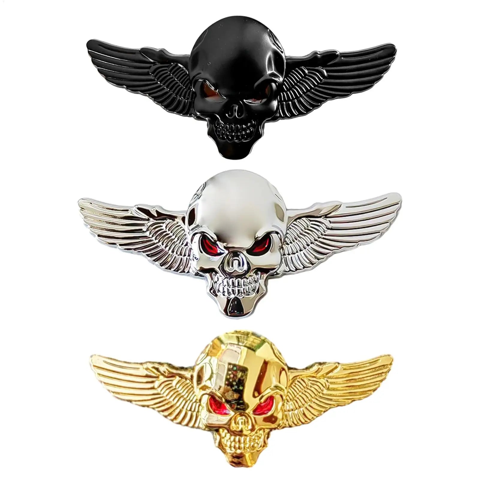Angel Wings Car Decal Skeleton Car Bumper Decals Metal Auto Emblem Fashionable Car Badges Stickers for Trucks and Motorcycles Qme
