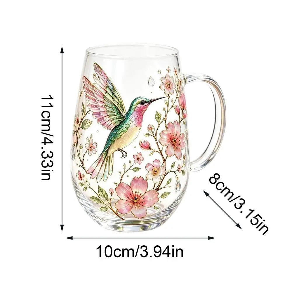 Flower Coffee Mug Decorative Vintage Hummingbird Wildflower Drinkware Qme Red China Mainland