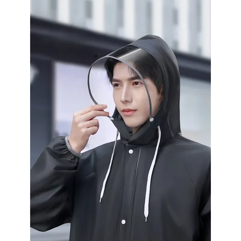 Long Style Environmental Rain Jacket, Zipper Hooded Poncho, Motorcycle Rainwear, Women/Men Hiking Poncho for Summer Qme