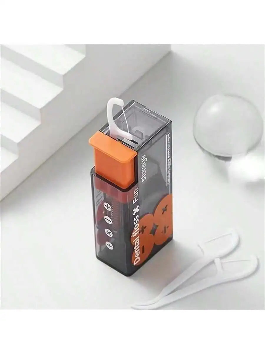 Portable Decompression Tool Automatic Dental Floss Box Stick Picking Qme