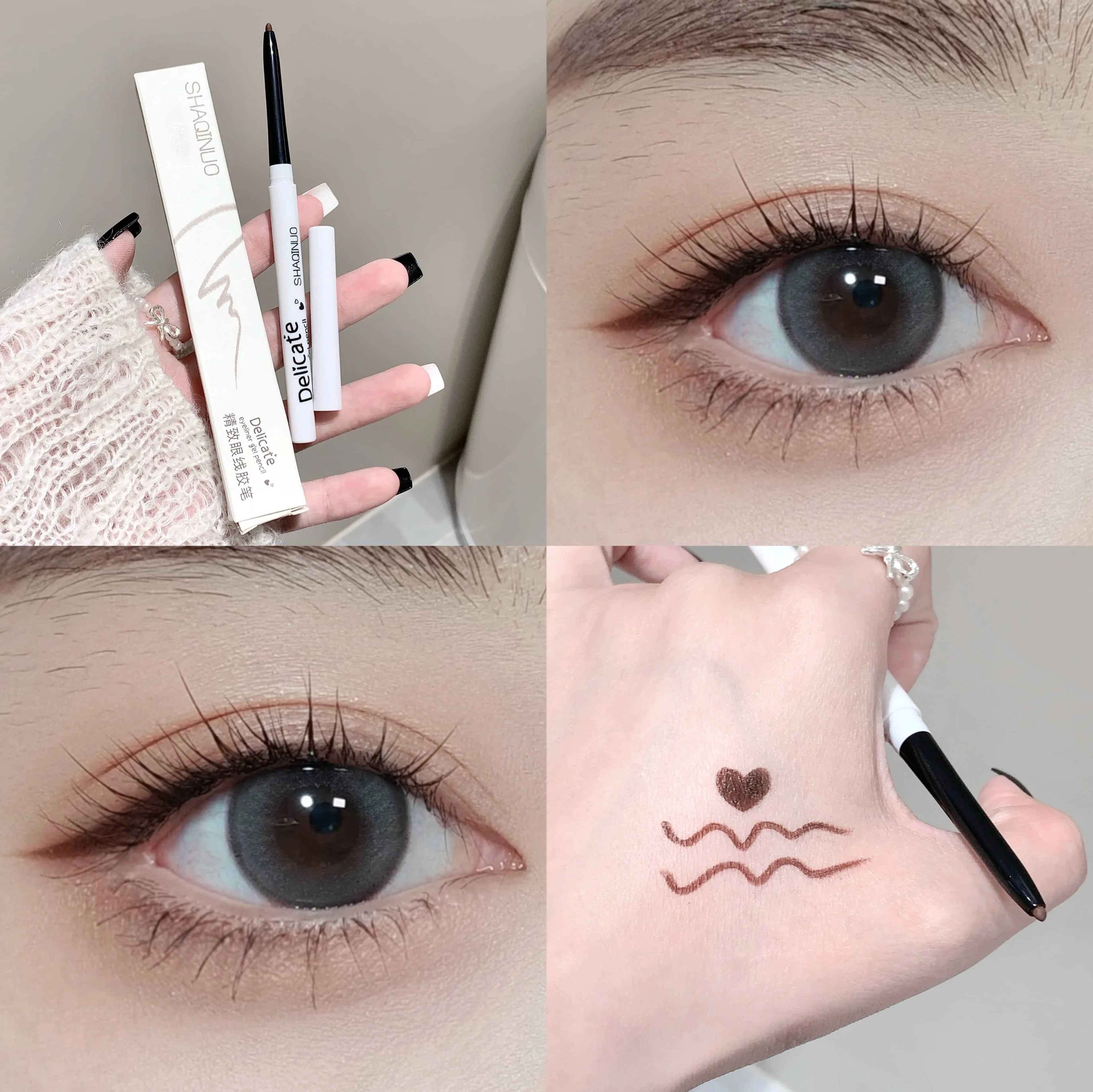 SHAQINUO Exquisite Eyeliner Gel Pen Waterproof Sweatproof Silkworm Qme S9010-3