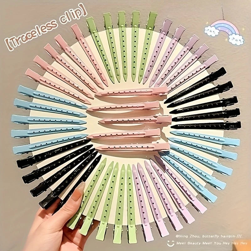 Metal Hairdressing Salon Crocodile Styling with Holes Duckbill Hair Splitting Clip Hair Clip Hair Accessories Suitable for Women Qme