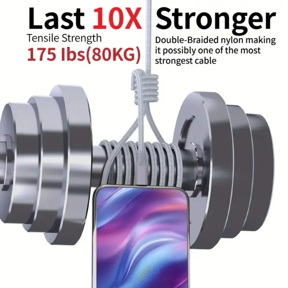 USB A to Type-C Cable Nylon Braided Cable 18W 480Mbps Compatible Fast Charging Cord 1m 2m 3m for iPhone 17 16 15 Galaxy S25 S24 Qme
