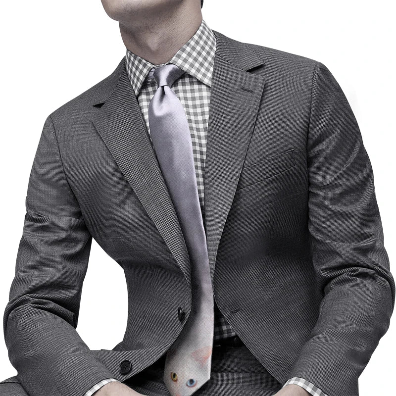 Fashion Cat Face Print Tie Casual Funny Novelty Men's Unique Qme