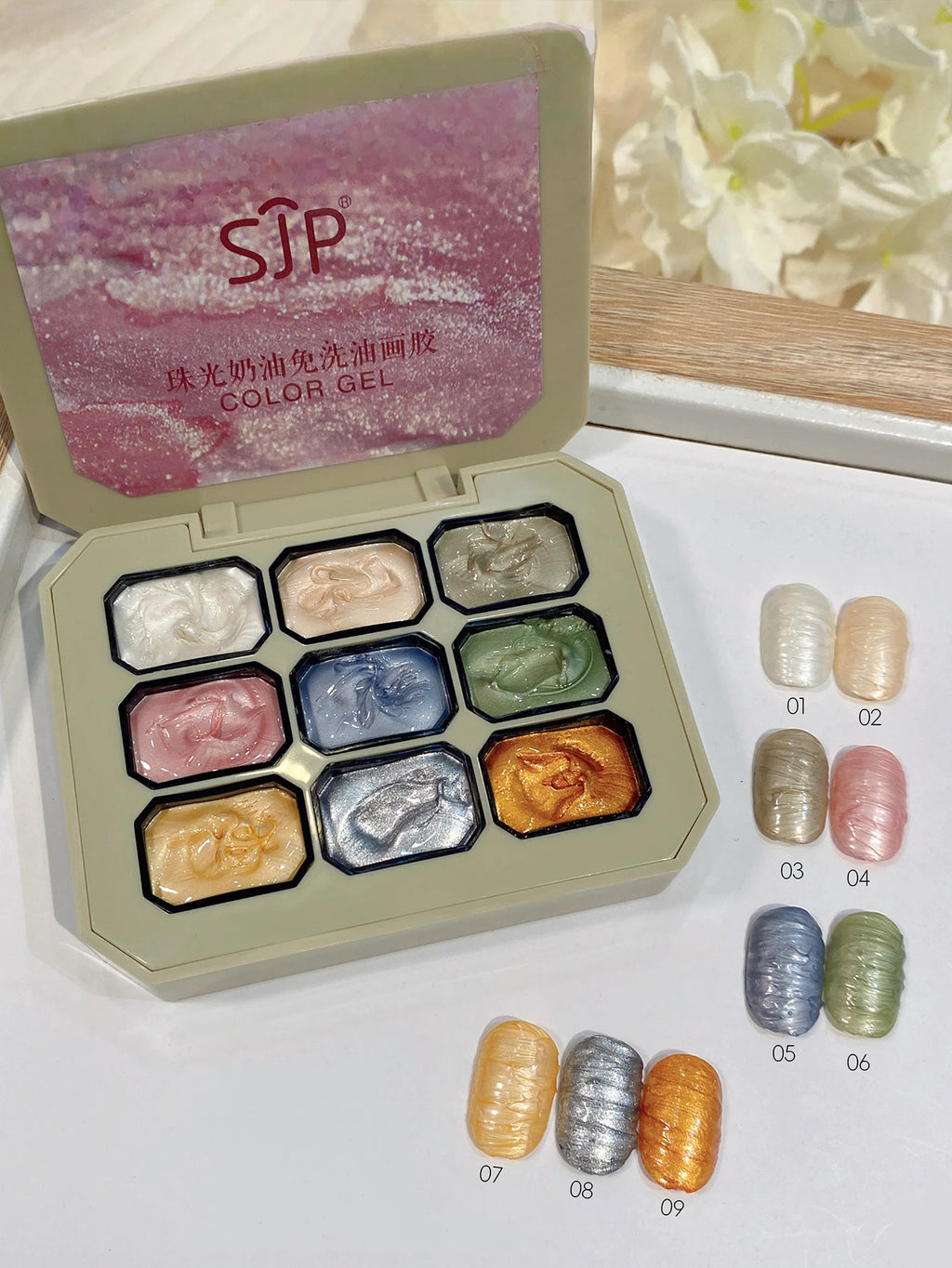 9 Colors Pearlescent Solid Nail Polish DIY Art Charm Can Be Used Qme