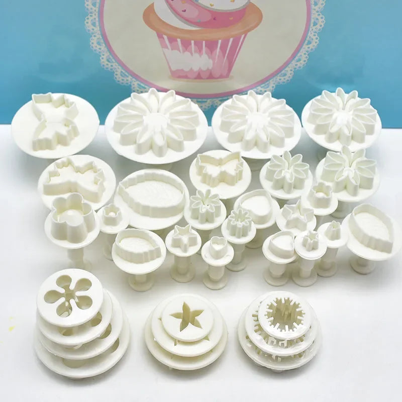 Plunger Cutters Fondant Cutter Cake Cookie Biscuit Mold DIY 3D Qme