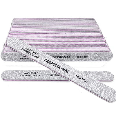Lot Nail File 100 180 Professional Manicure Buffer Pedicure Files Qme 50pcs Grit100-180