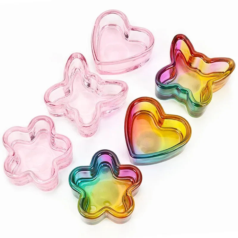 Acrylic Powder Liquid Crystal Glass Cup Aurora Colorful Cup Nail Brush Washing Mug Nail Art Tools Liquid Powders for Mixing Bowl Qme