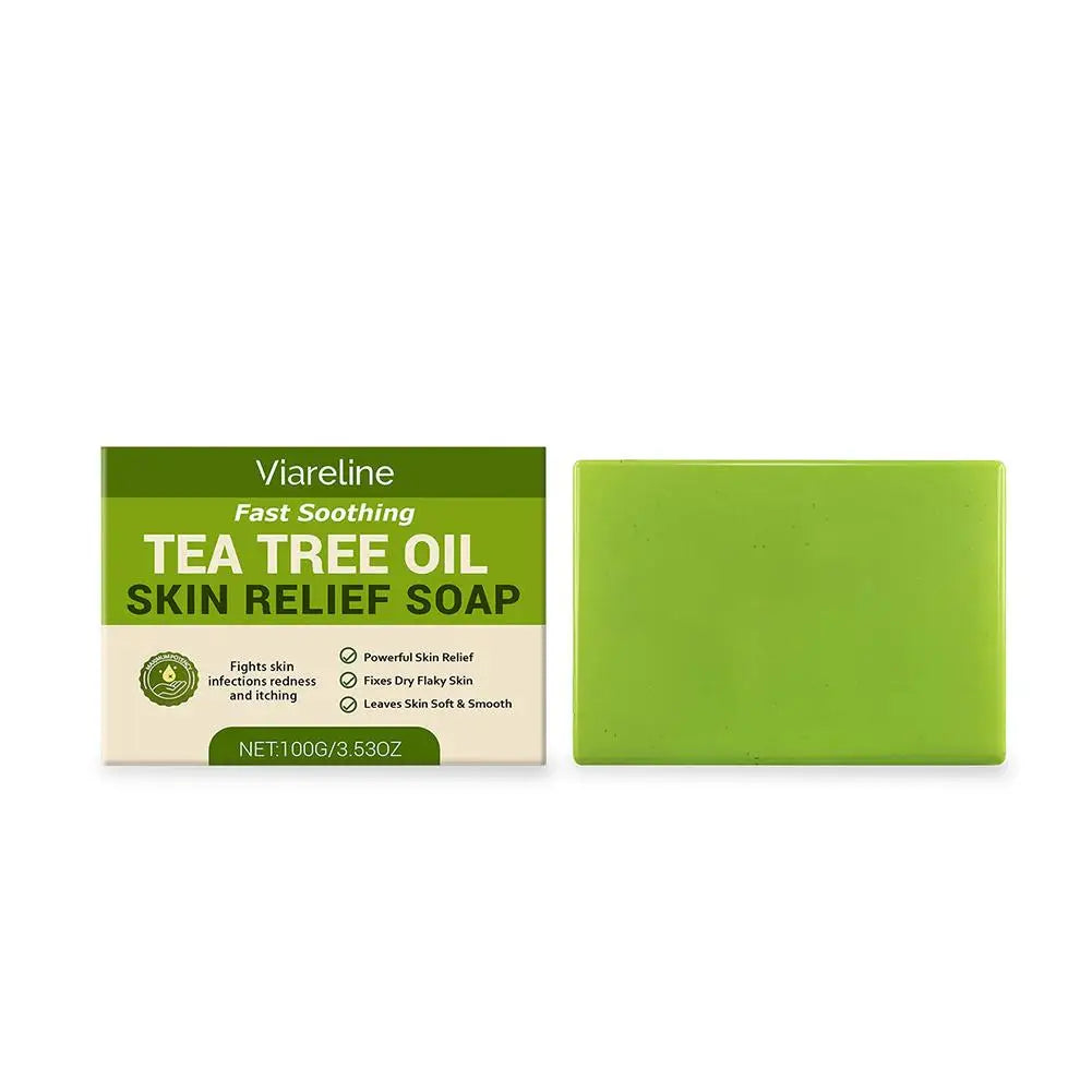 Natural Tea Tree Oil Soap Body Skin Cleaning Gentle Exfoliating Bar Qme C