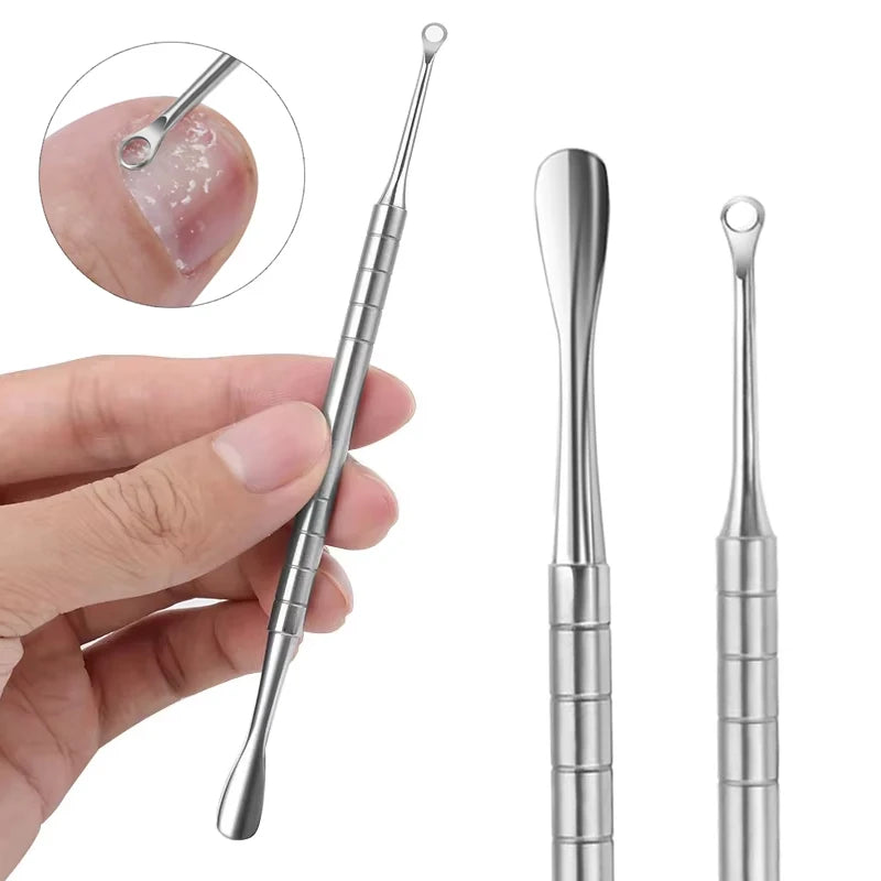 New Double-ended Nail Beveled Head Cuticle Pusher Remover Stainless Steel Cuticle Remover Manicure Sticks Nail Care Cleaner Tool Qme
