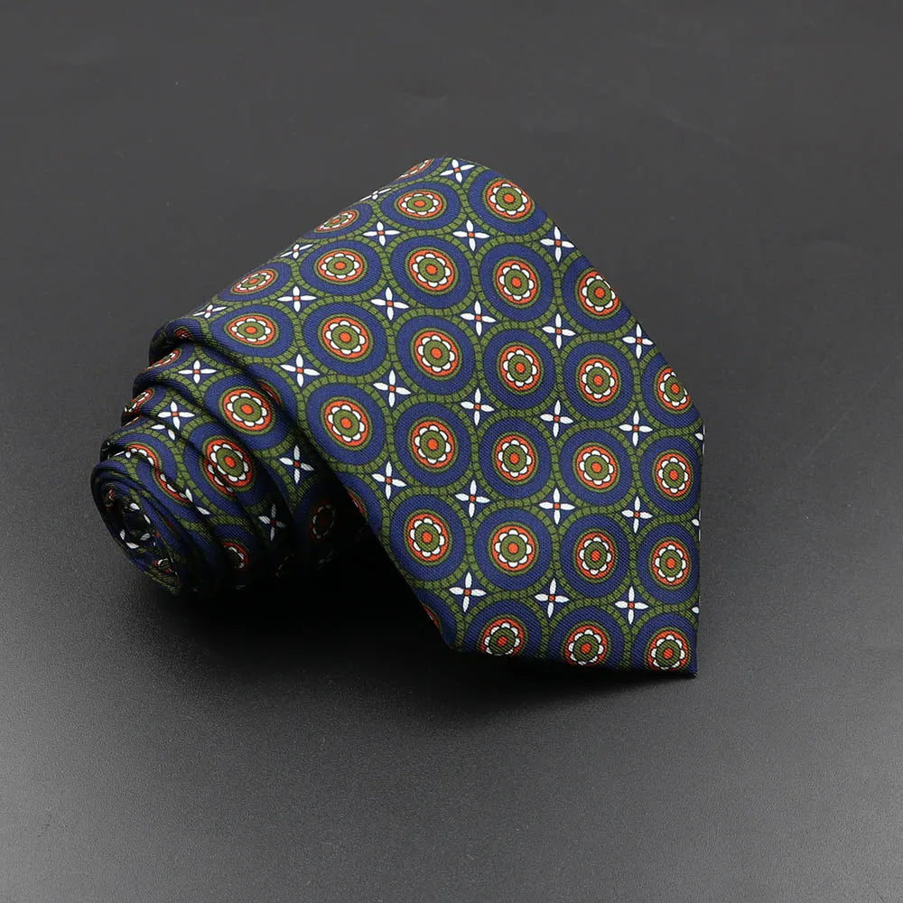 Men's Fashion Silk Tie Soft Novelty Necktie Blue Green Orange Ties
