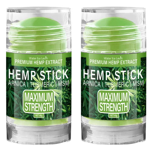 Premium Hemp Stick with Arnica & Turmeric - Maximum Strength Moisturizing Stick for Skin & Joint Care Qme dark green 45g