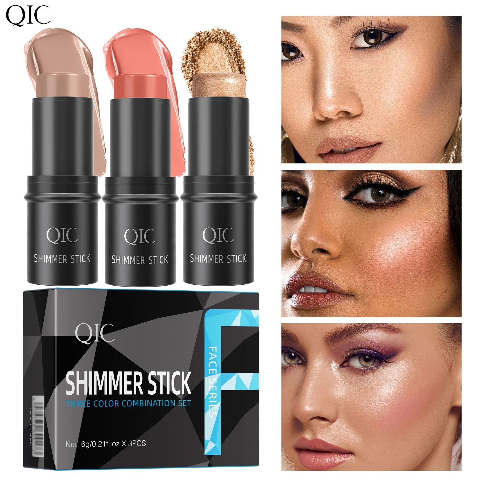 Makeup Face Contouring Bronzer Stick Multifunctional Highlighter Brightening Silkworm Blusher Rouge Cream Modify Concealer Pen Qme