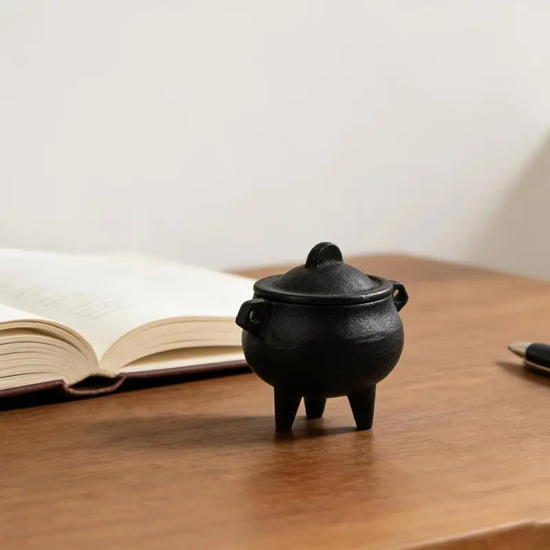 Mini Cast Iron Sandalwood Incense Burner Sage Smudge Pot Vintage Qme