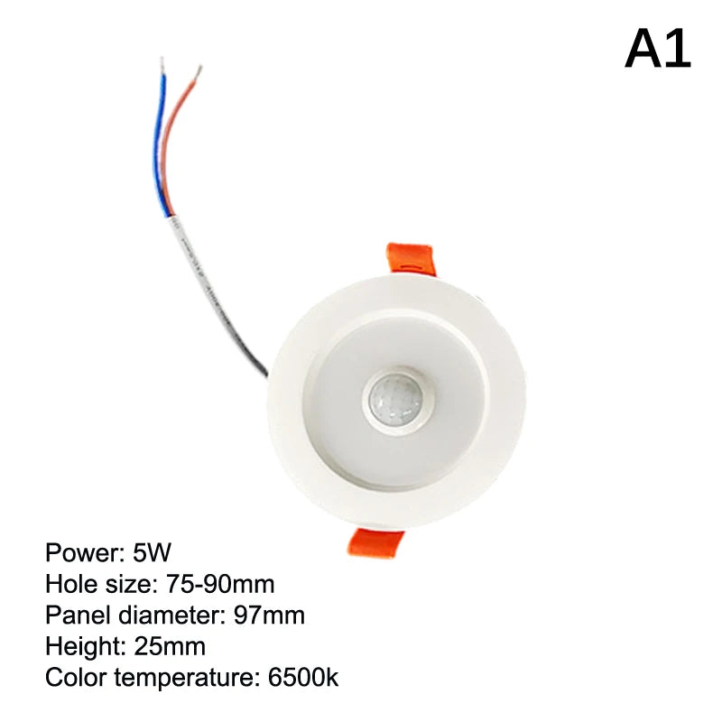 Human Body Motion Sensor Spot LED Downlight Lamparas 220V Ceiling Qme 5W