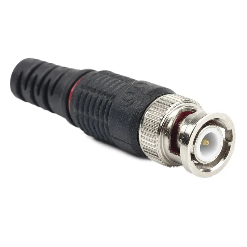 20pcs BNC Male Plug Pin Solderless Straight Angle Video Adapter BNC Connector for CCTV Surveillance Camera Security System Qme