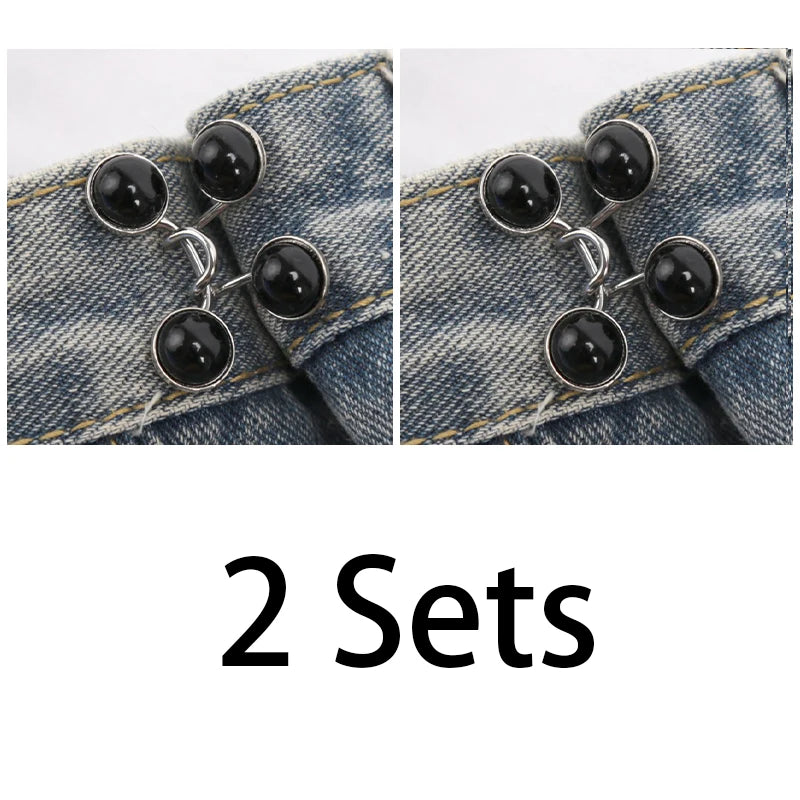 Cute Nail-free Metal Jeans Button Adjustable Waist Buckle Jean Pins Qme A6