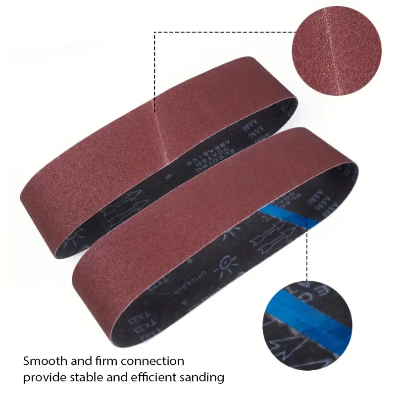 15pcs 3x21(75x533) Inch Sanding Belt Sanding Paper Suitable For Sanding Machine Grinding Woodworking Metal Polishing Qme
