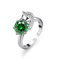Fashion Hedgehog Multicolor Zircon Adjustable Sterling Cool Ring Fashion Women's Cocktail Party Jewelry Gifts Qme green resizable