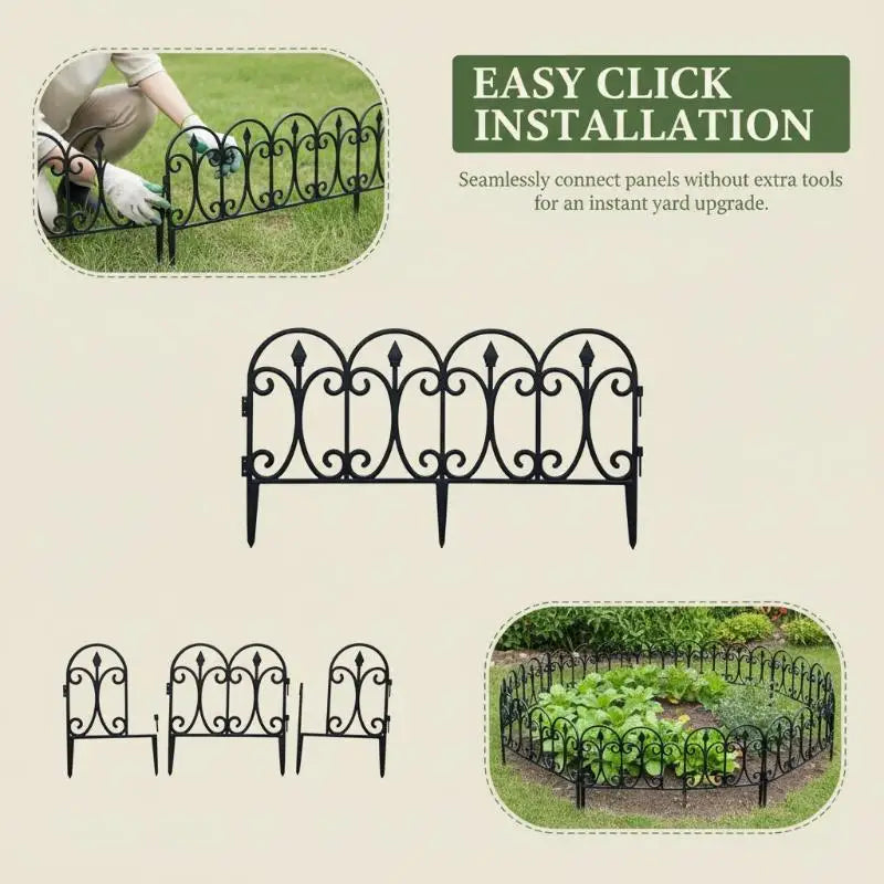 Folding Patio Fences Flower Bed Fencing Barrier Decorative Garden Qme Default Title