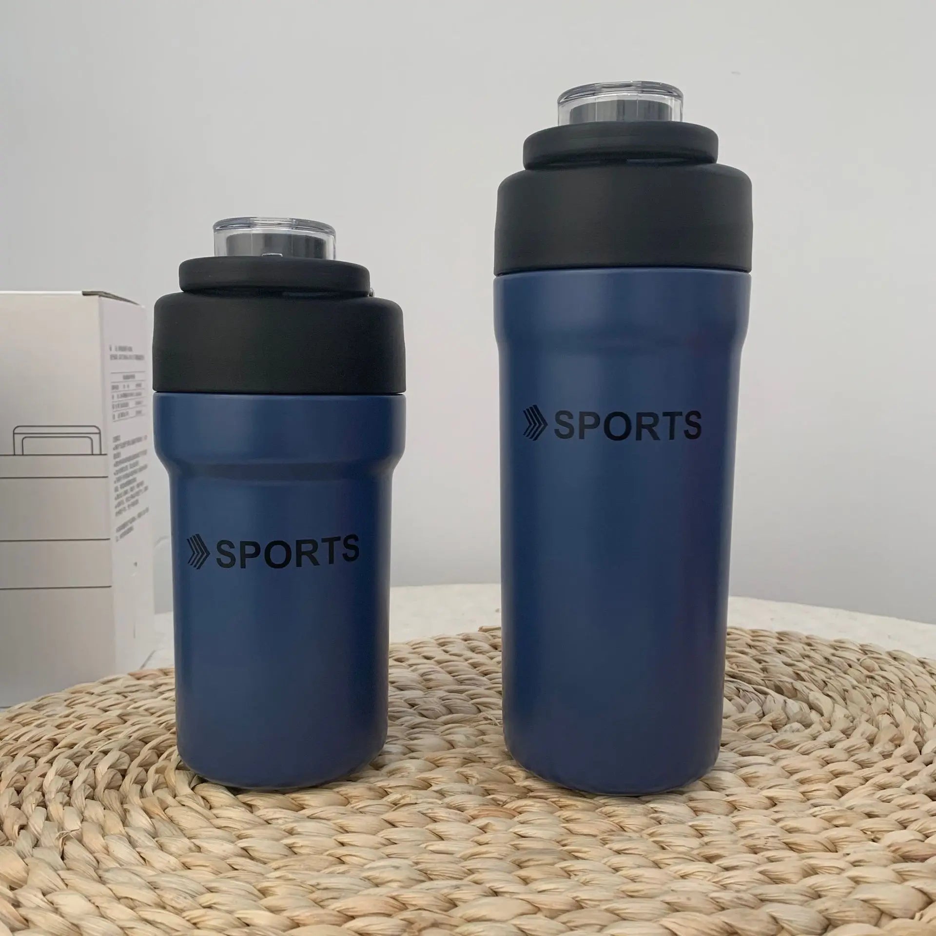 Large Capacity Handheld Outdoor Straw Insulated Water Bottle Qme DEEP BLUE 500ml