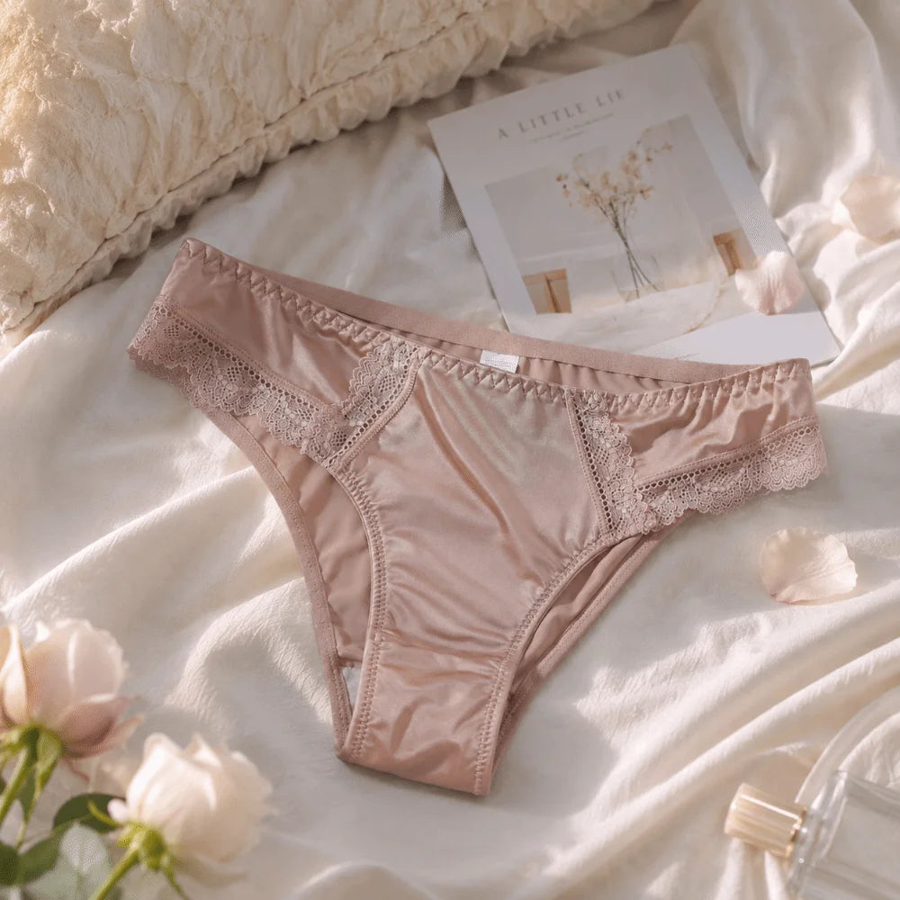 Breathable Low Waist Women Underwear Lace Lingerie Triangle Panties Qme