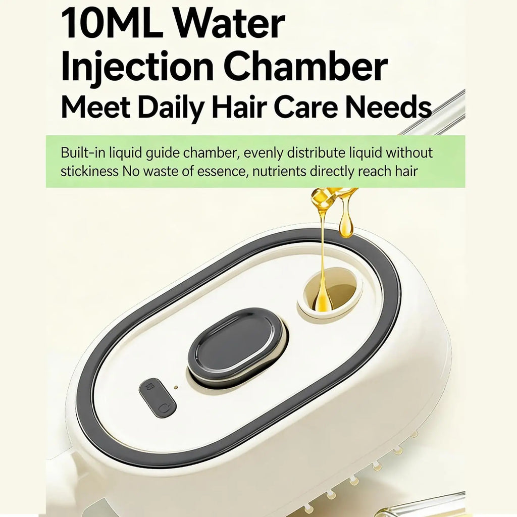 Steam Brush for Hair Rechargeable Detangling Comb with Oil Measuring Cup Steam Straightener Brush for Home Smoothing Curly Thick Qme