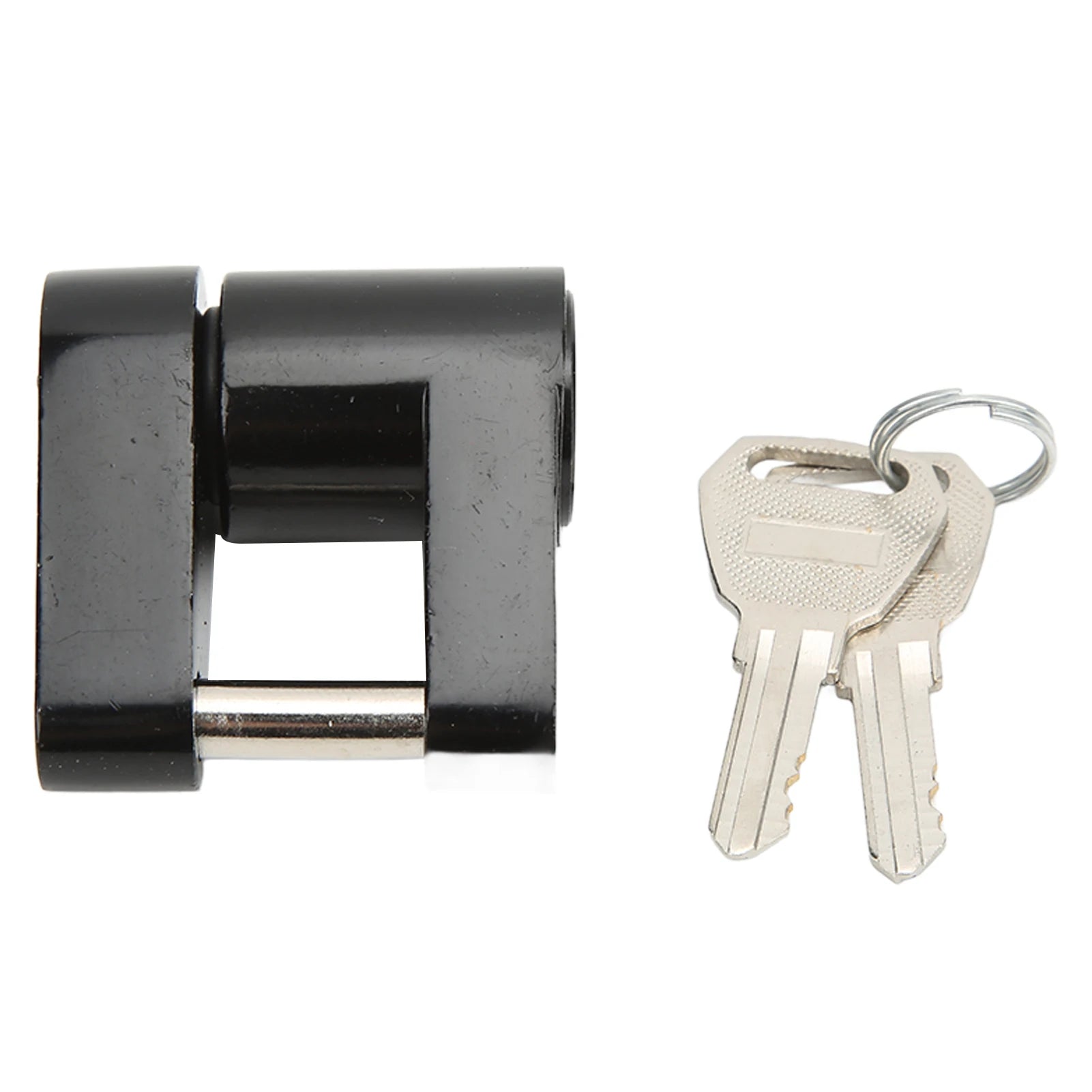 Black 1/4in Trailer Lock Zine Alloy Anti Theft Trailer Hitch Coupler Lock with 2 Keys for RV Truck Trailer Lock Qme black