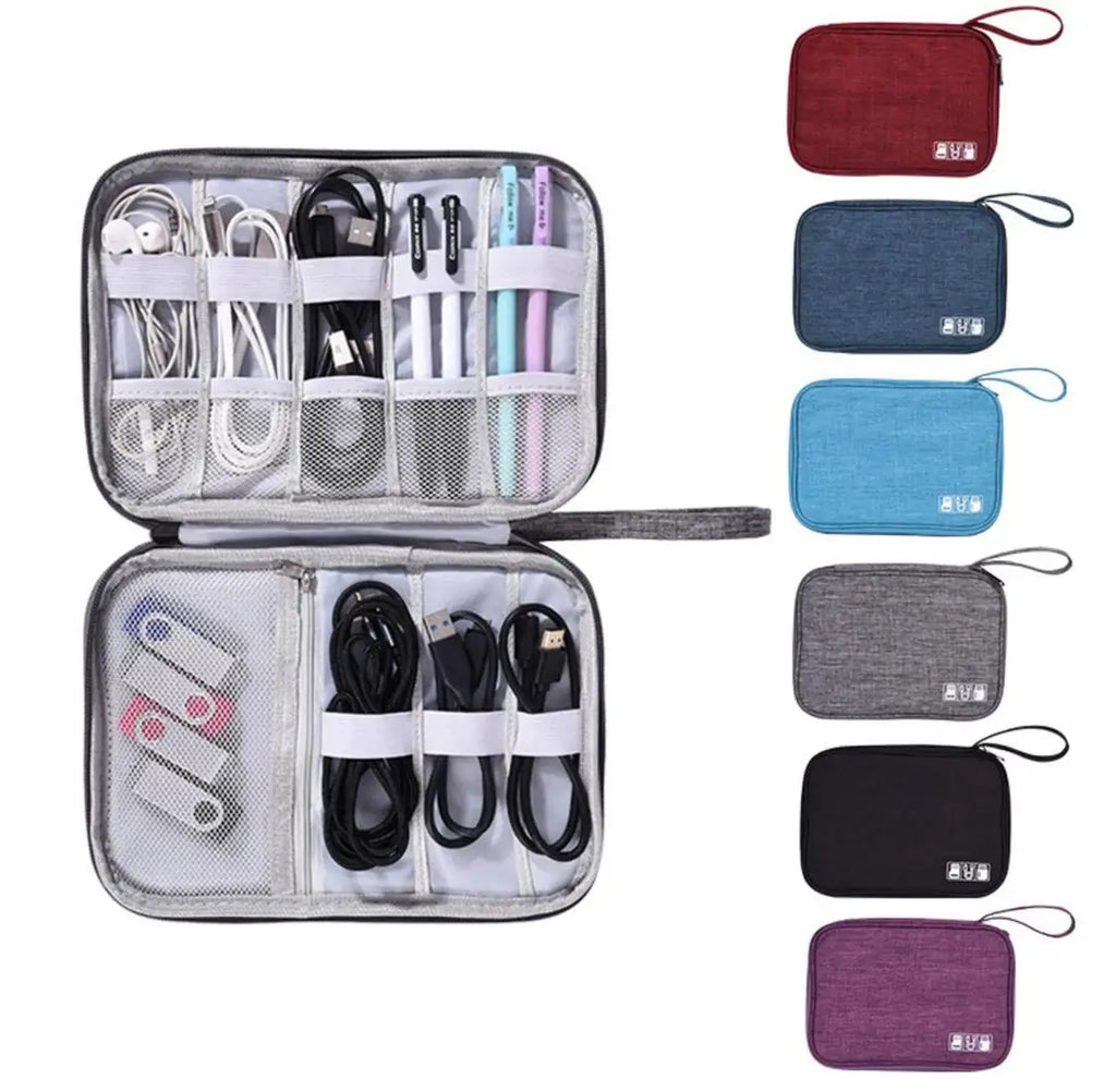 A Cable Storage Bag Waterproof Digital Electronic Organizer Portable USB Data Line Charger Plug Storage Bag Travel Organizer Qme
