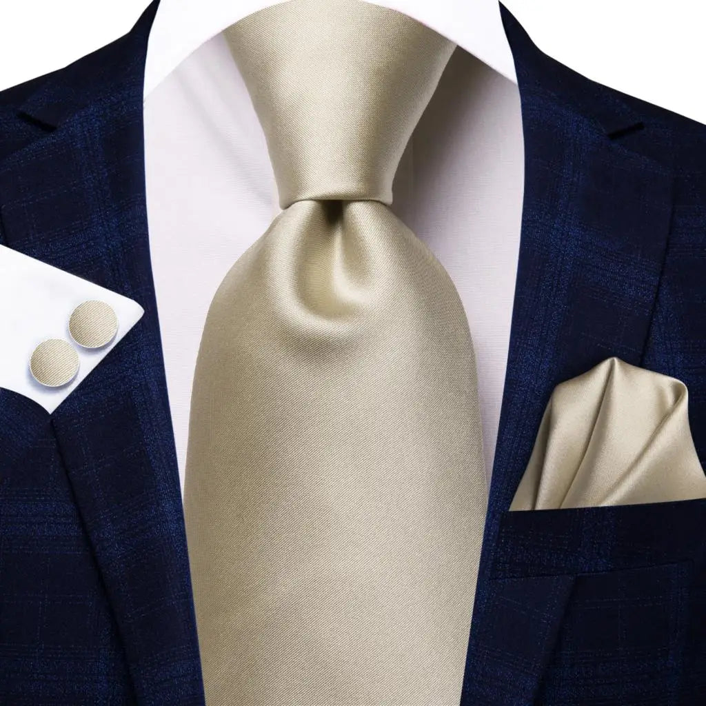 Champagne Floral Paisley Elegant Tie Men Groom Wedding Yellow Gray