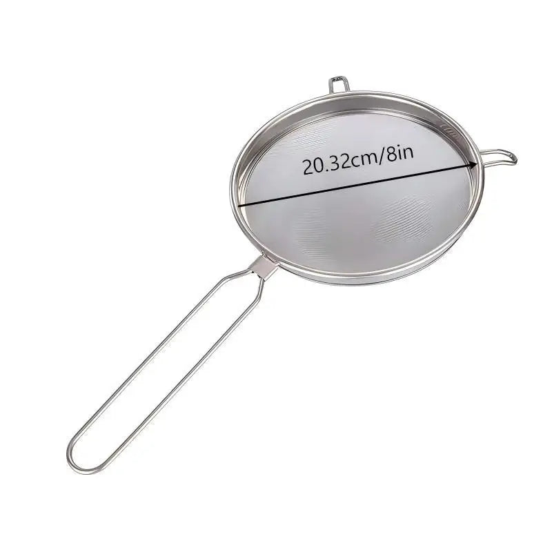 Ergonomic Kitchen Strainer Christmas Recipes Non Slip Handle Hook Qme AW