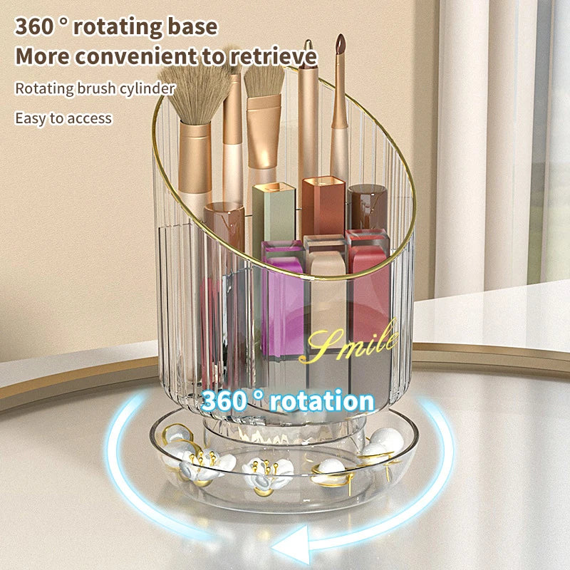 Lipstick Eyebrow Pencil Holder Eye Shadow Storage Box 360 Rotating Qme