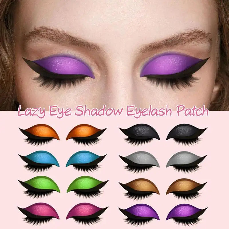 Colorful Lazy Eyelash Stickers Reusable Eye Shadow Patch Waterproof Qme