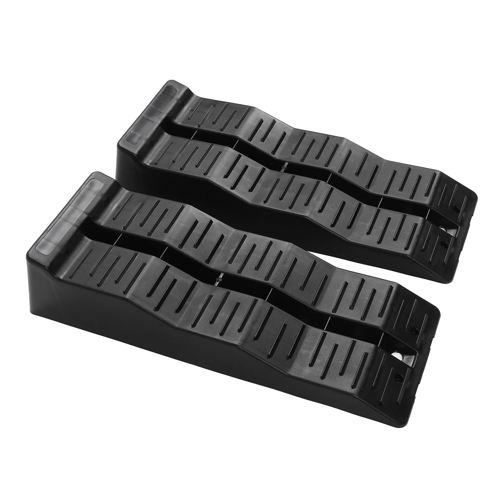 RV Leveling Ramps 11000LBS Load Capacity RV Leveler Wheel Chock for Travel Trailer Campers Truck RV Leveling Blocks Qme black