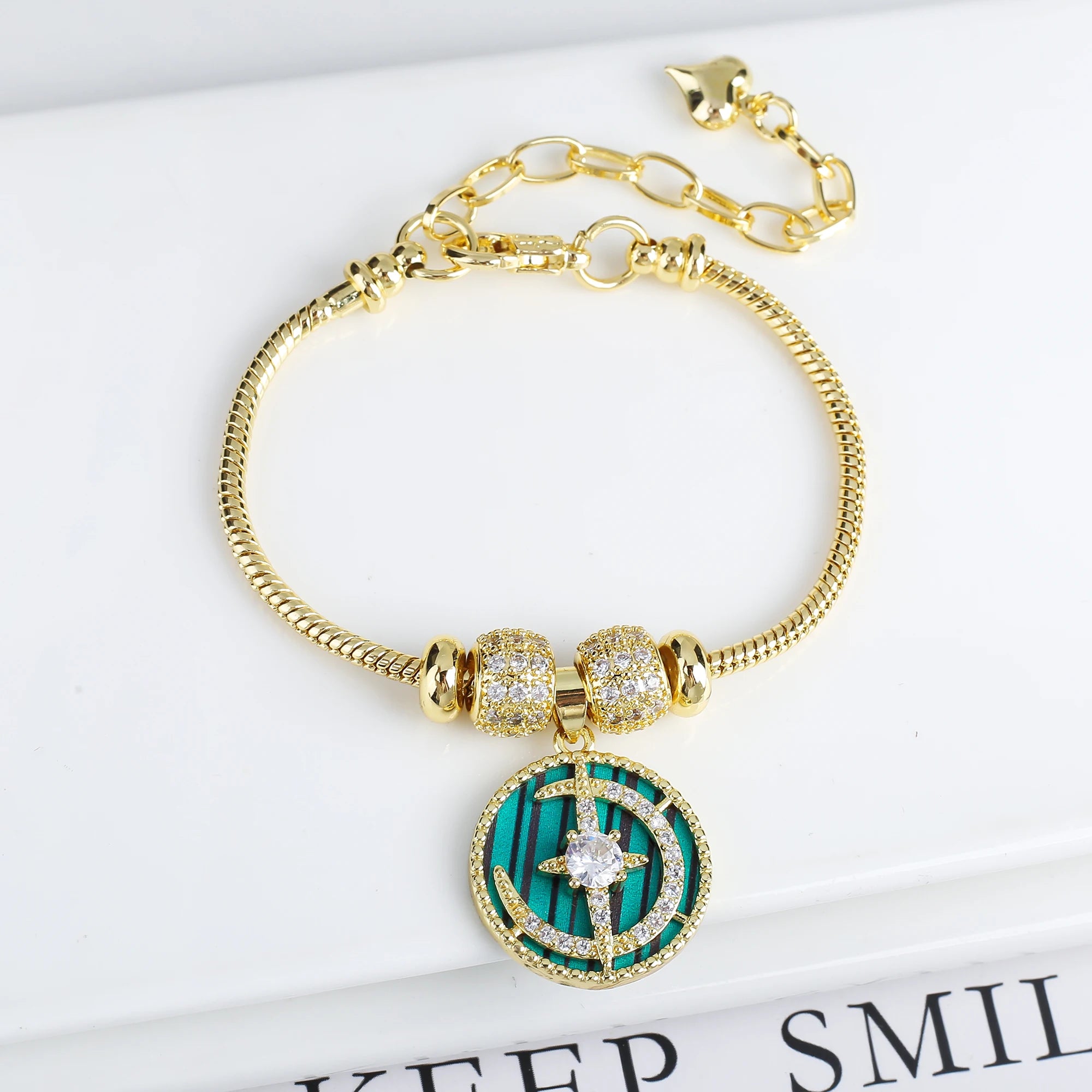 Adjustable Zirconia Geometric Character Heart Shape Snake Chain Bracelet Fashion For Woman Girl Holiday Birthday Jewelry Gift Qme 1