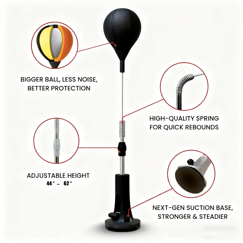 New Premium Punching Bag, Cobra Bag for Boxing Agility Training Home Fitness Equipment Thickened Rod Reflex Bag Family Best Gift Qme