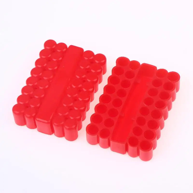 2 3 10 22 32 Holes Storage Case Screw Driver Head Drill Bits Stand Qme 32 hole Red 2pcs