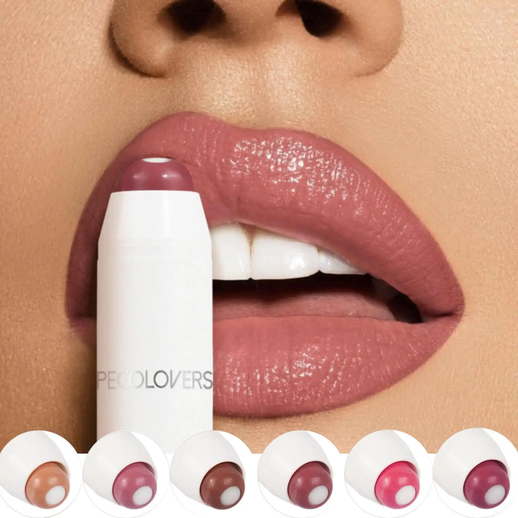 2-in-1 Nude Lipstick Matte Red Lip Balm Moisturizing 6 Colors Qme
