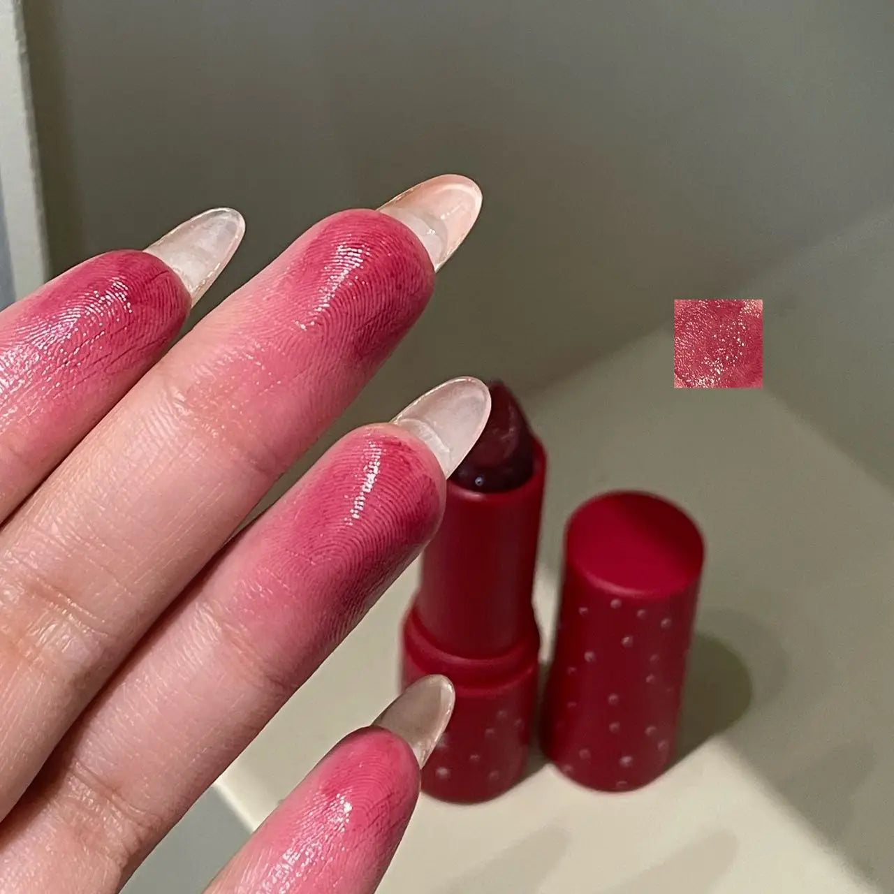 Purple Grape Lipstick Mirror Glitter Solid Lip Gloss Moisturizing Colored Lip Balm Red Brown Jelly Tint Non-Sticky Makeup Qme
