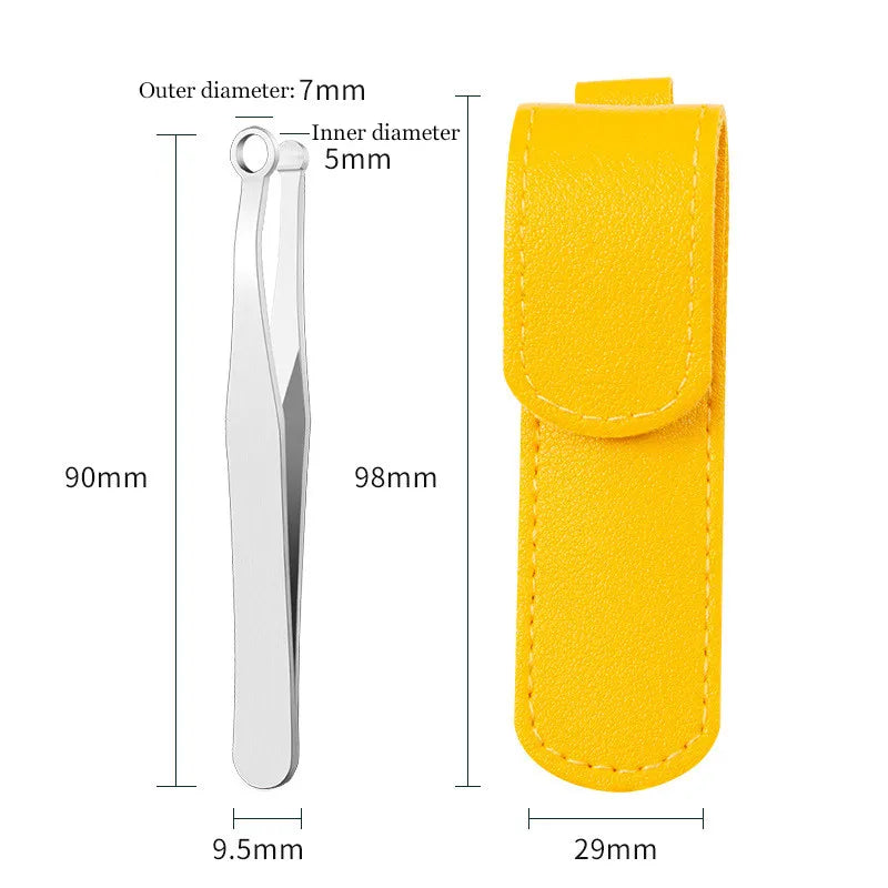 Stainless Steel Nose Hair Trimming Tweezers Round Tip Nose Hair Removal Trimming Tweezer Nose Trimmer Eyebrow Nose Hair Tweezers Qme
