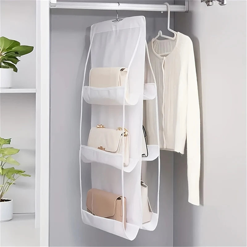 Oxford Cloth Handbag Storage Bag Family Closet Bedroom Black Hanging Qme