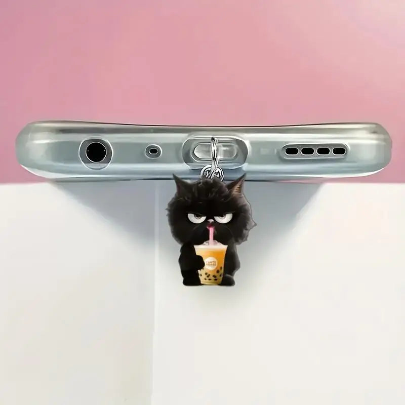 Acrylic Flat Animal 2D Dust Plug Pendant Iphone Type-c Connectors Qme iPhone B
