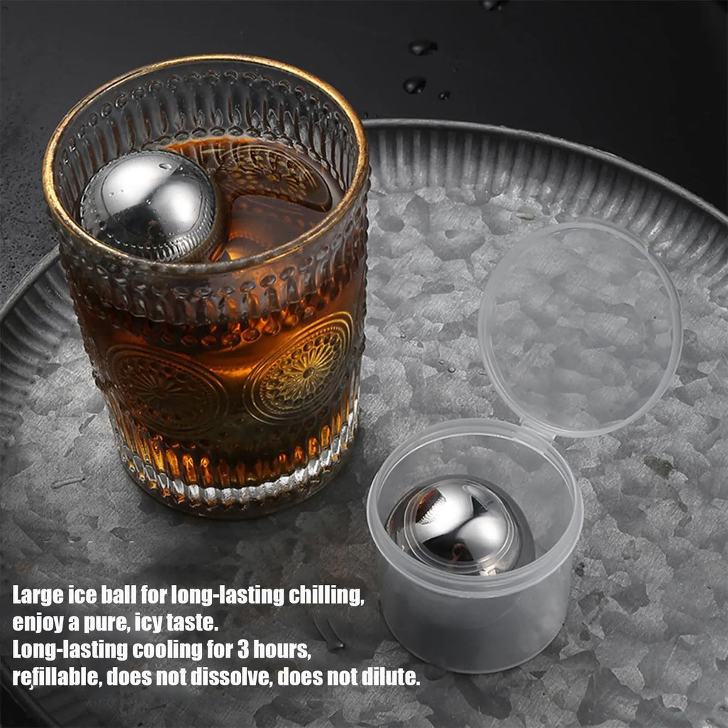 Espresso Cooling Ball Reusable Refreezable Tool Stainless Steel Ice Qme