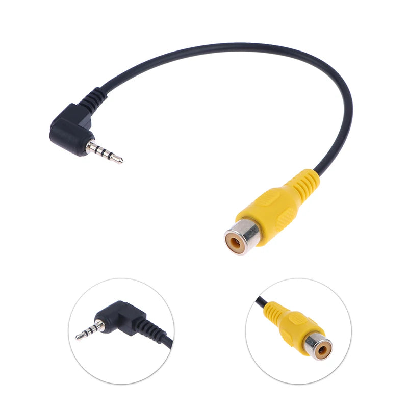 AV Video Cable Adapter Jack Male Plug Female GPS Rear Camera Qme onesize